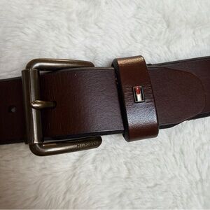 Tommy Hilfiger Dark Brown Leather Belt Men’s 34